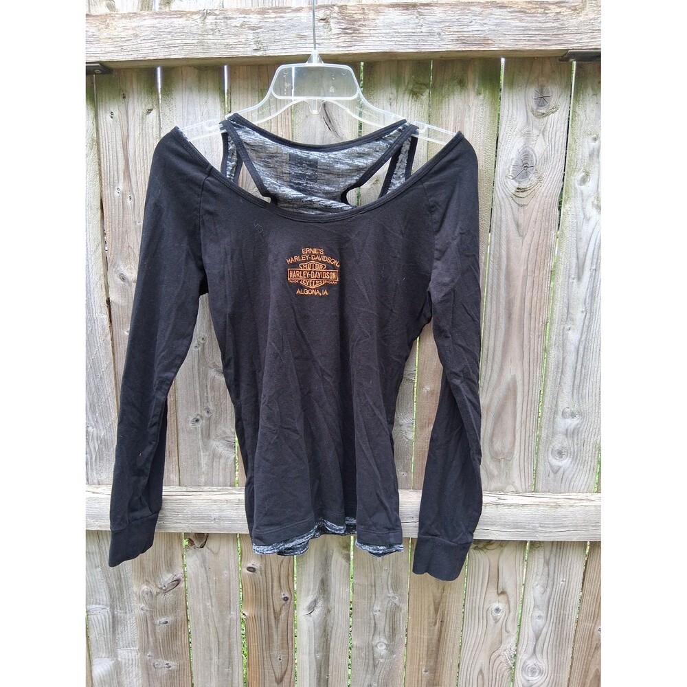 105 Harley Davidson Long Sleeve Tank Top Medium Women's Algona IA - Picture 8 of 9